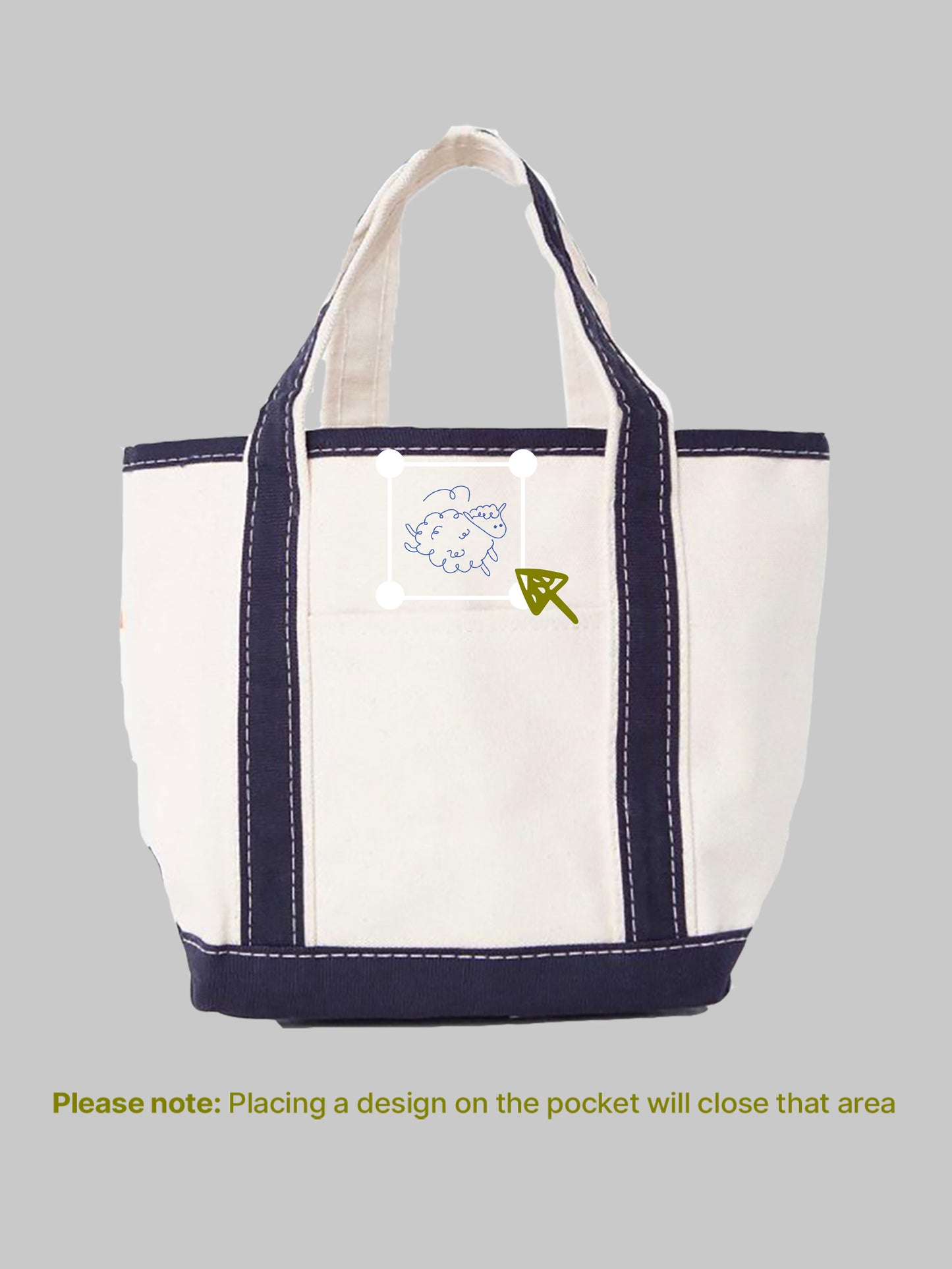 Navy Mini Tote - Custom