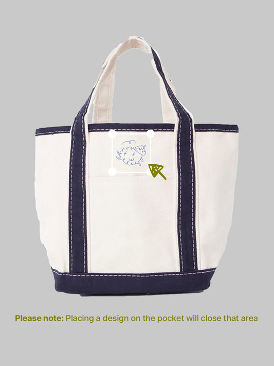 Navy Mini Tote - Custom