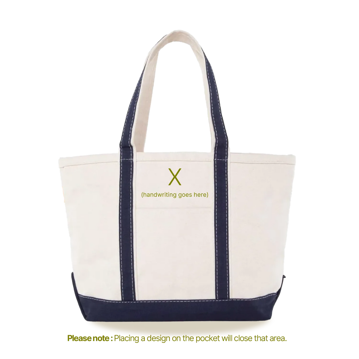 Navy Handwriting Tote - Custom - Customer's Product with price 105.00 ID wczsrzgGYkCIKiZpex7-GK7i