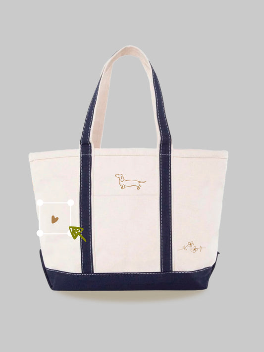 Navy Medium Tote - Custom