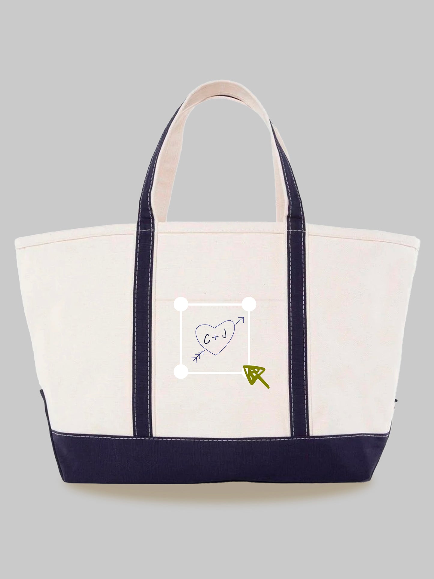 Navy Large Tote - Custom